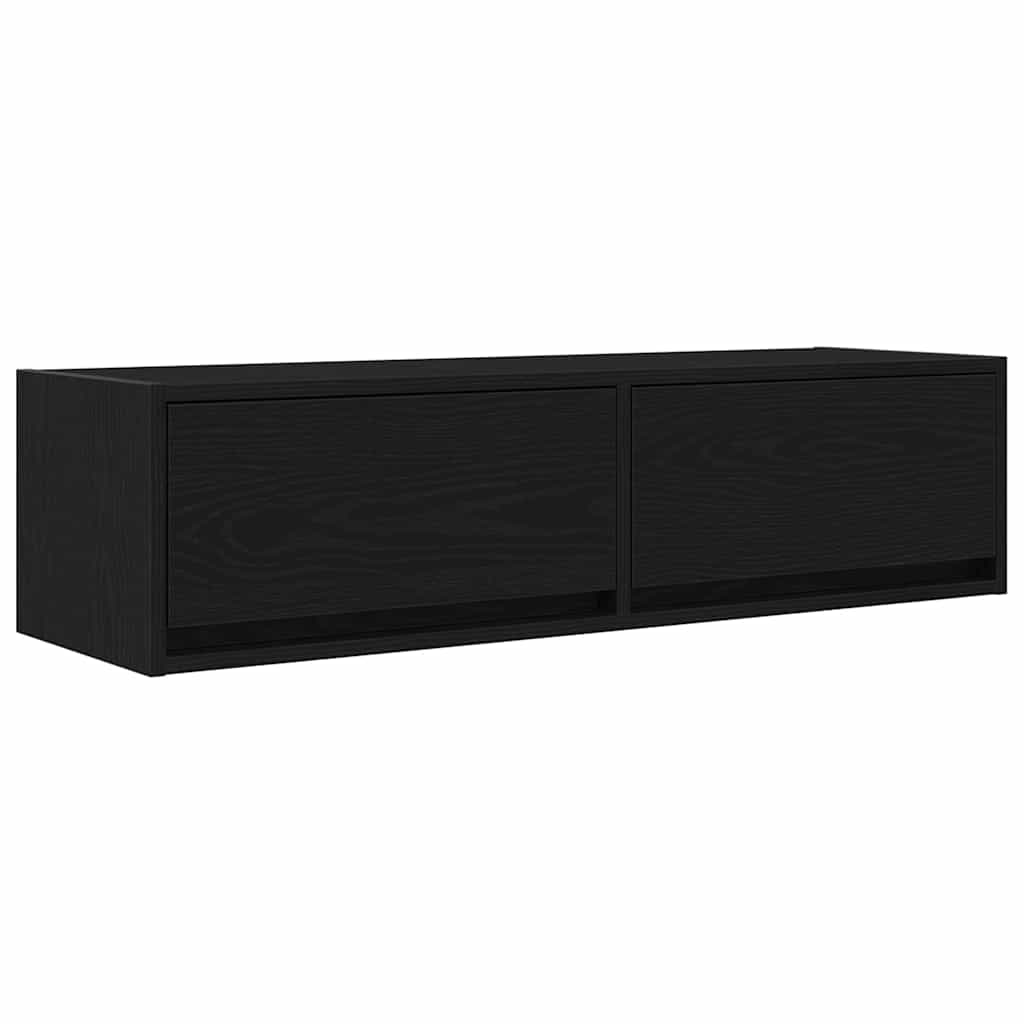 vidaXL Szafka pod telewizor z szufladą Czarny dąb 100 x 31 x 25,5 cm