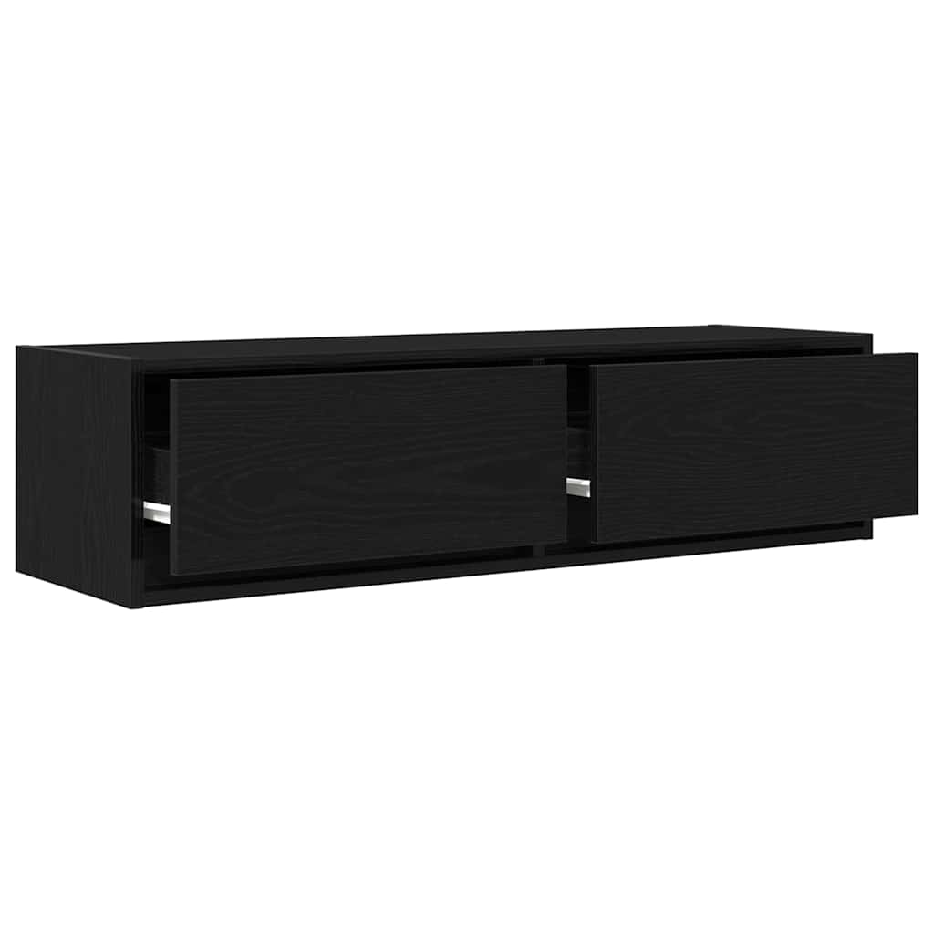 vidaXL Szafka pod telewizor z szufladą Czarny dąb 100 x 31 x 25,5 cm