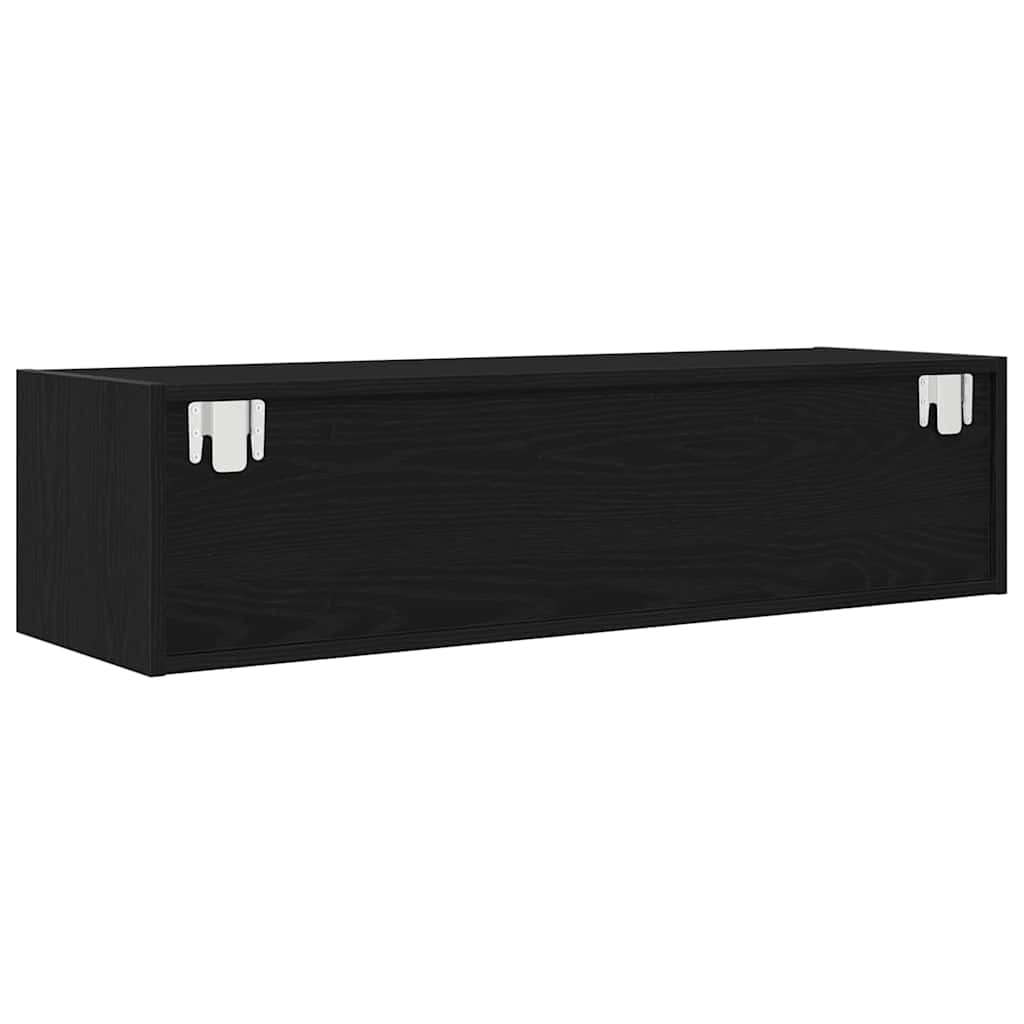 vidaXL Szafka pod telewizor z szufladą Czarny dąb 100 x 31 x 25,5 cm