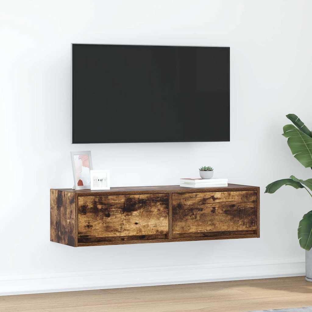 vidaXL Szafka pod telewizor z szufladą Wędzony dąb 100 x 31 x 25,5 cm
