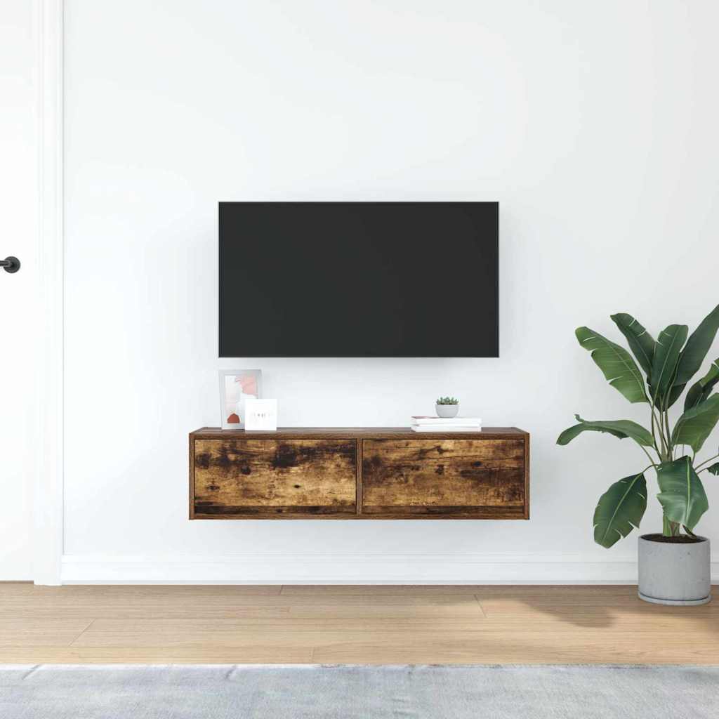vidaXL Szafka pod telewizor z szufladą Wędzony dąb 100 x 31 x 25,5 cm