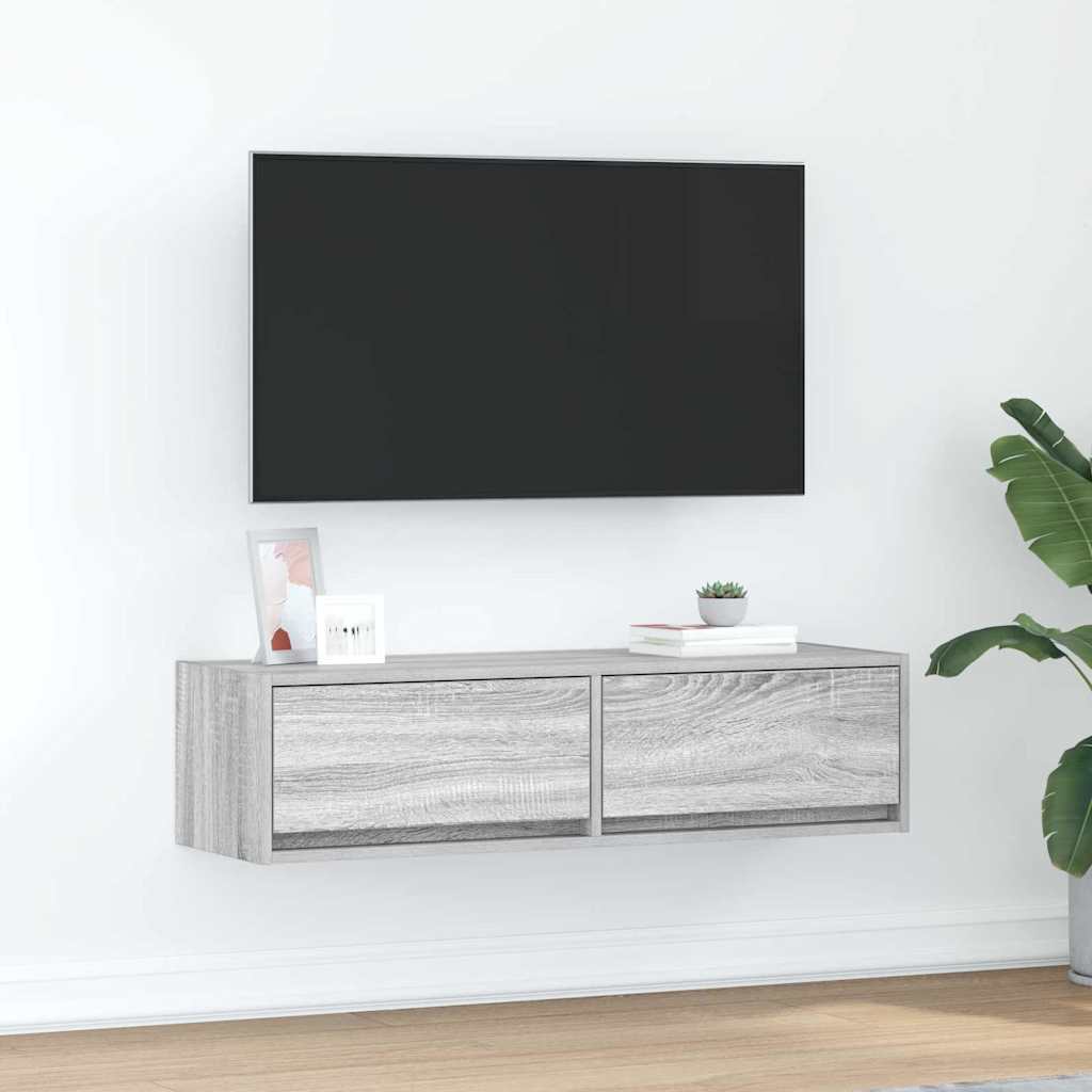 vidaXL Szafka pod telewizor Szary dąb sonoma 100 x 31 x 25,5 cm