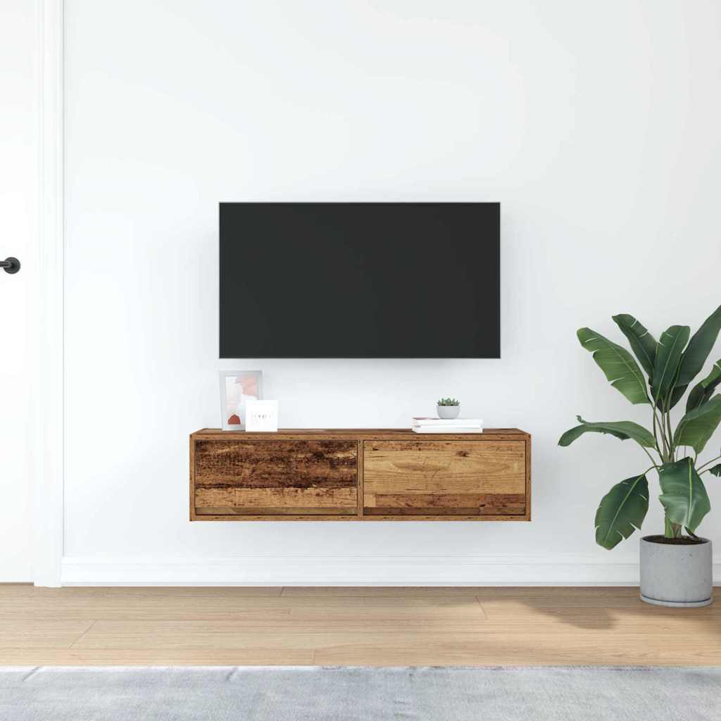 vidaXL Szafka pod telewizor z szufladą Stare drewno 100 x 31 x 25,5 cm