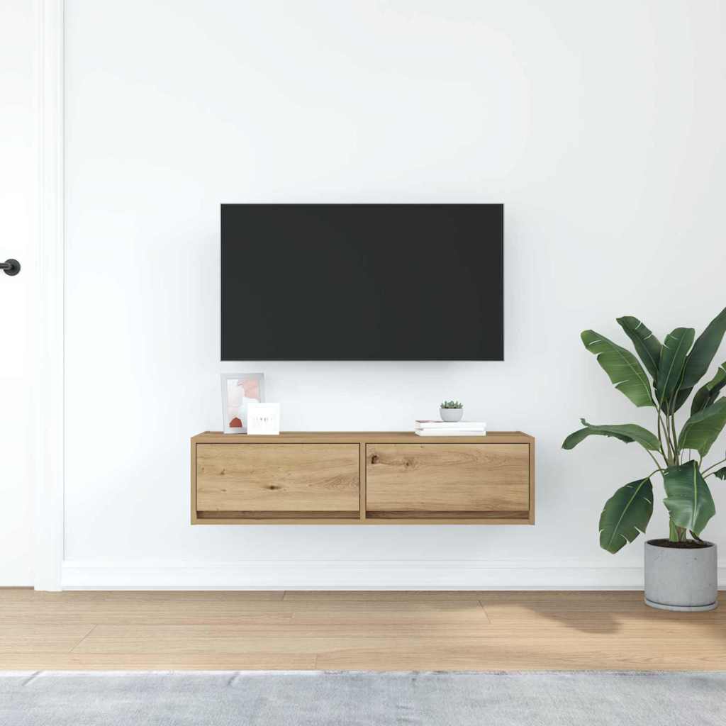 vidaXL Szafka pod telewizor z szufladą dąb artisan 100 x 31 x 25,5 cm