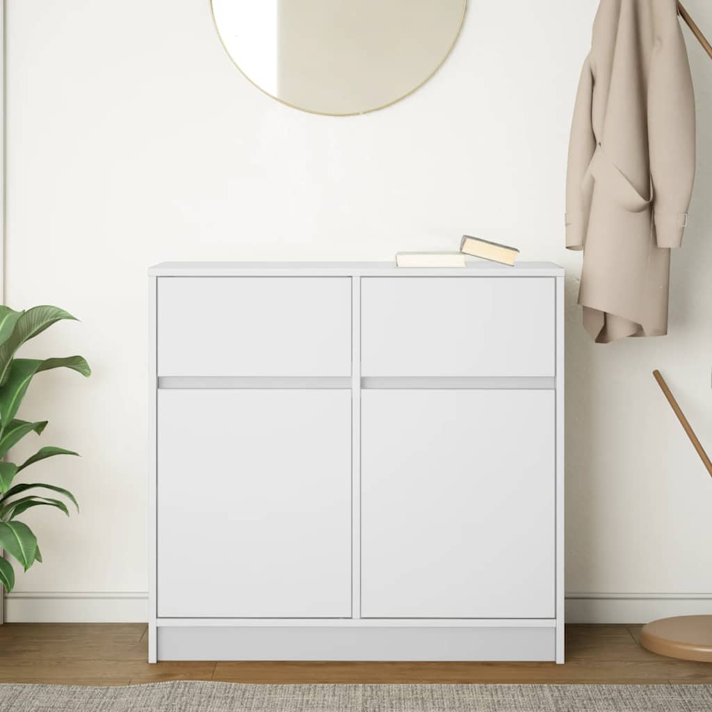vidaXL Komoda z szufladą Biała 80x34x76 cm Drewno klejone