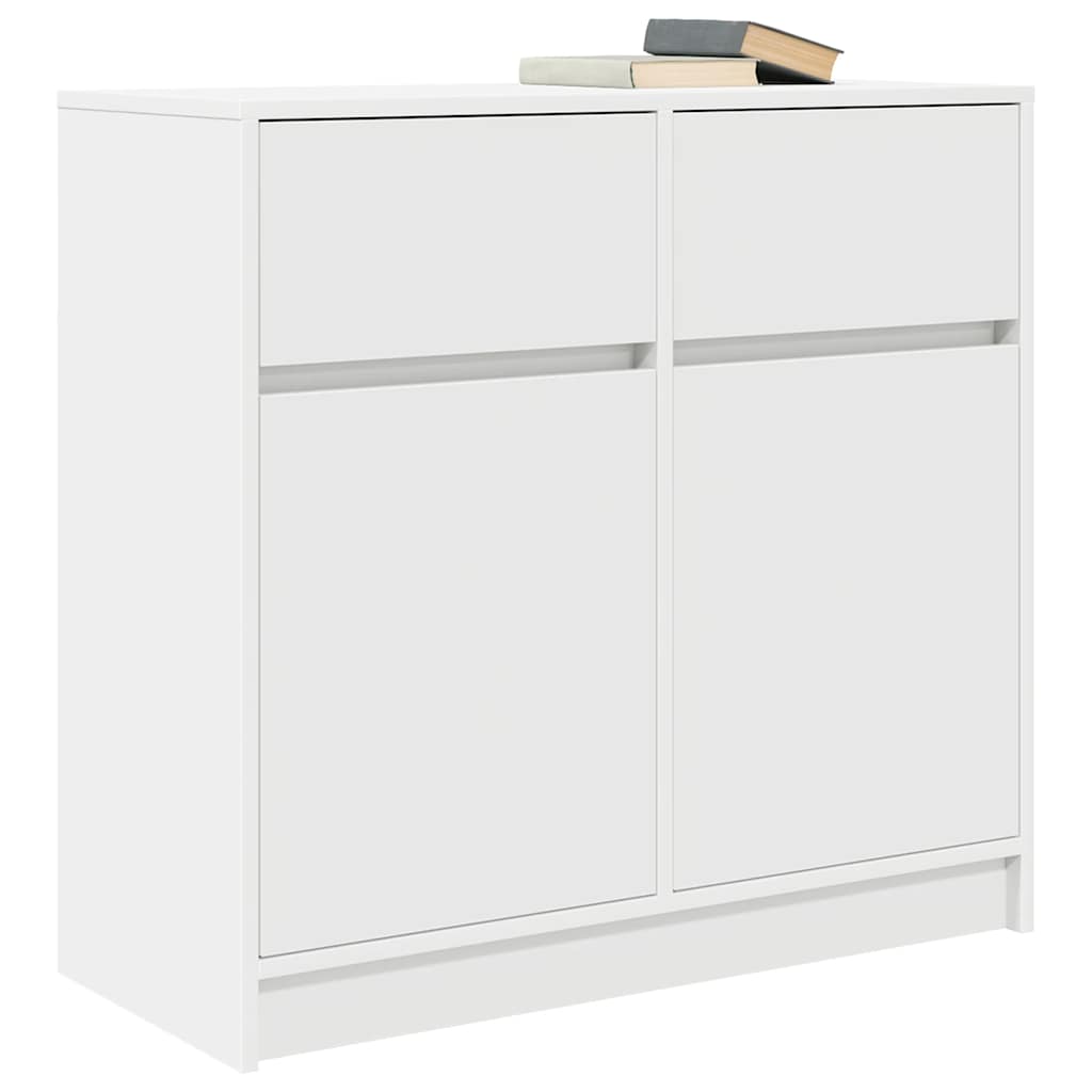 vidaXL Komoda z szufladą Biała 80x34x76 cm Drewno klejone