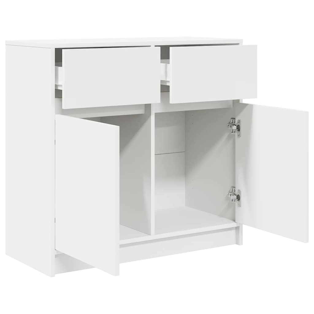 vidaXL Komoda z szufladą Biała 80x34x76 cm Drewno klejone
