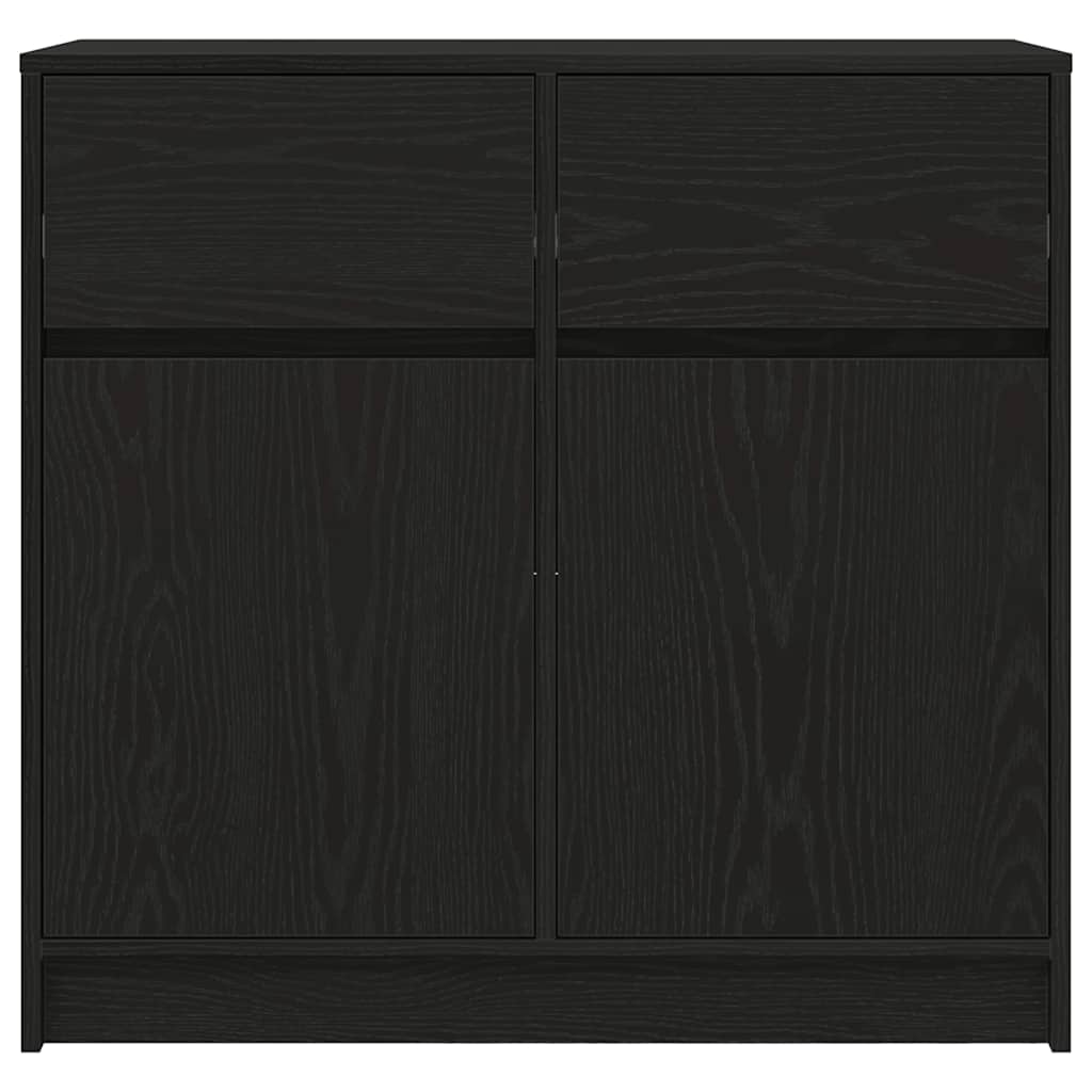 vidaXL Komoda z szufladą Czarny dąb 80x34x76 cm Drewno klejone