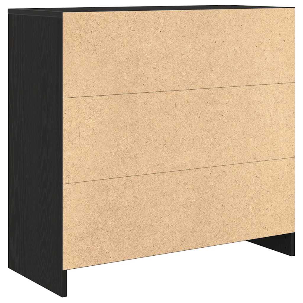 vidaXL Komoda z szufladą Czarny dąb 80x34x76 cm Drewno klejone