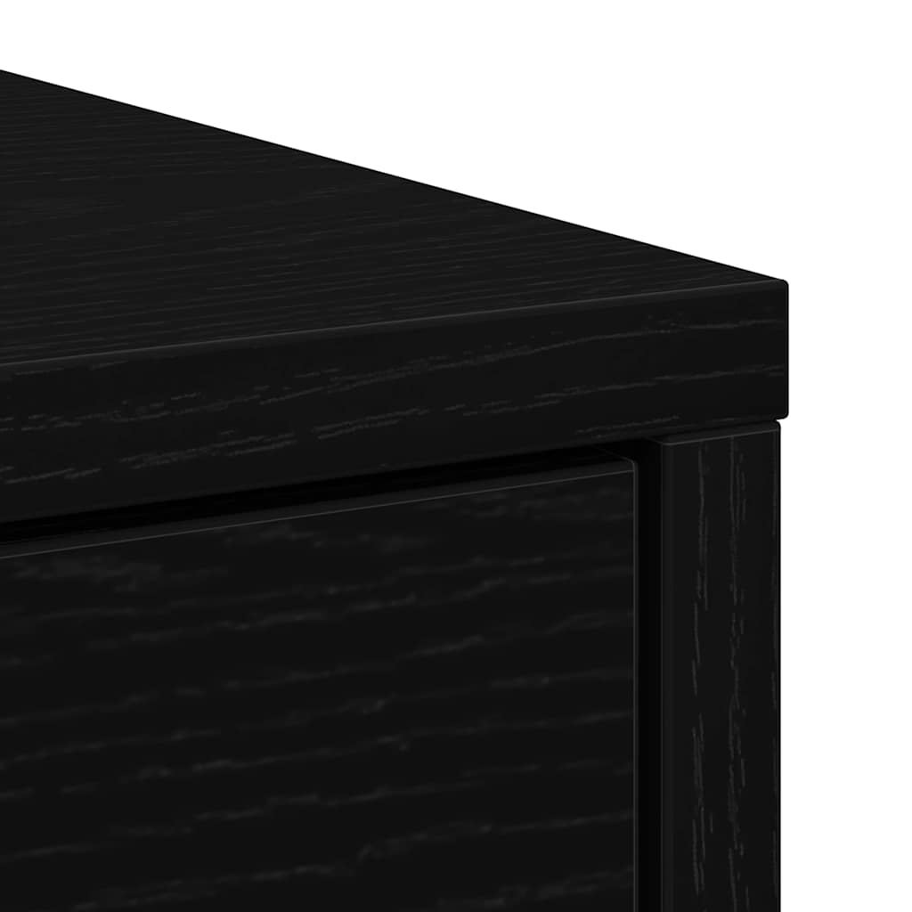 vidaXL Komoda z szufladą Czarny dąb 80x34x76 cm Drewno klejone