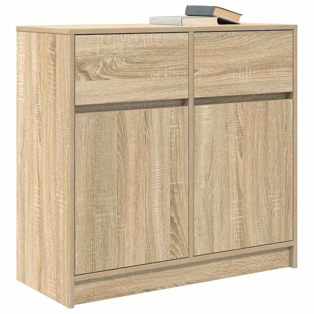 vidaXL Komoda z szufladą Dąb Sonoma 80x34x76 cm Drewno klejone