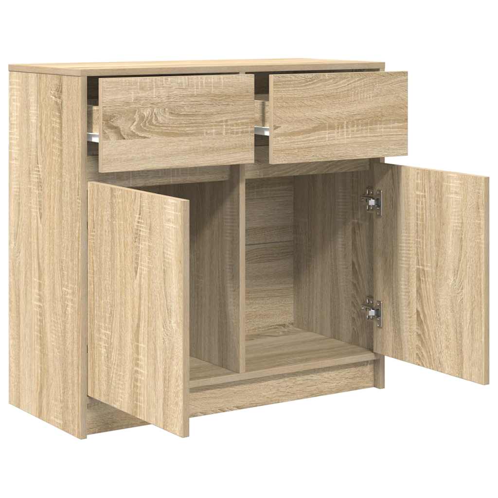 vidaXL Komoda z szufladą Dąb Sonoma 80x34x76 cm Drewno klejone