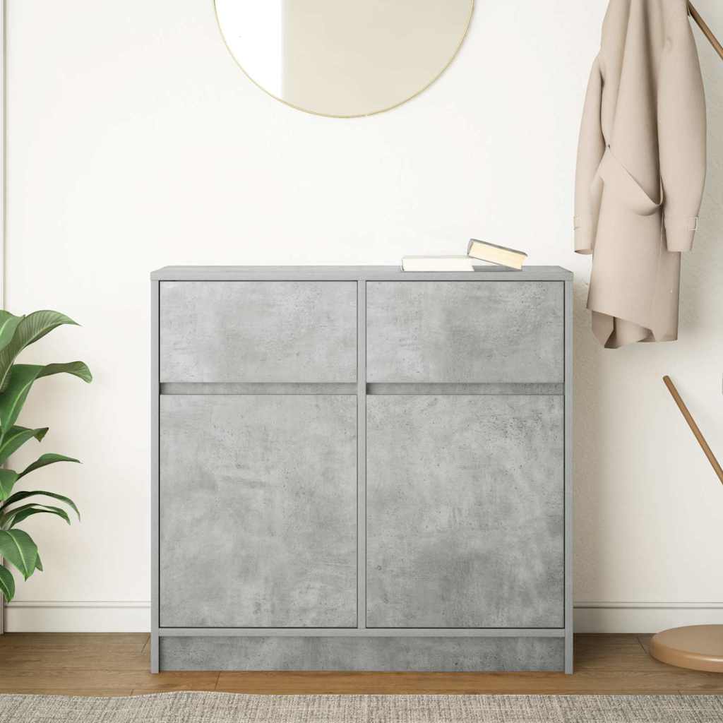 vidaXL Komoda z szufladą Betonowa szarość 80x34x76 cm Drewno klejone