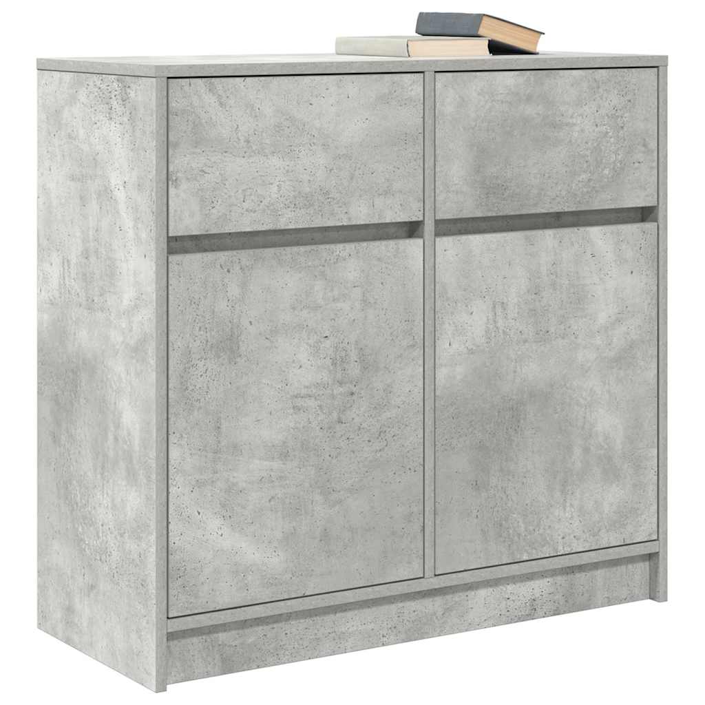 vidaXL Komoda z szufladą Betonowa szarość 80x34x76 cm Drewno klejone