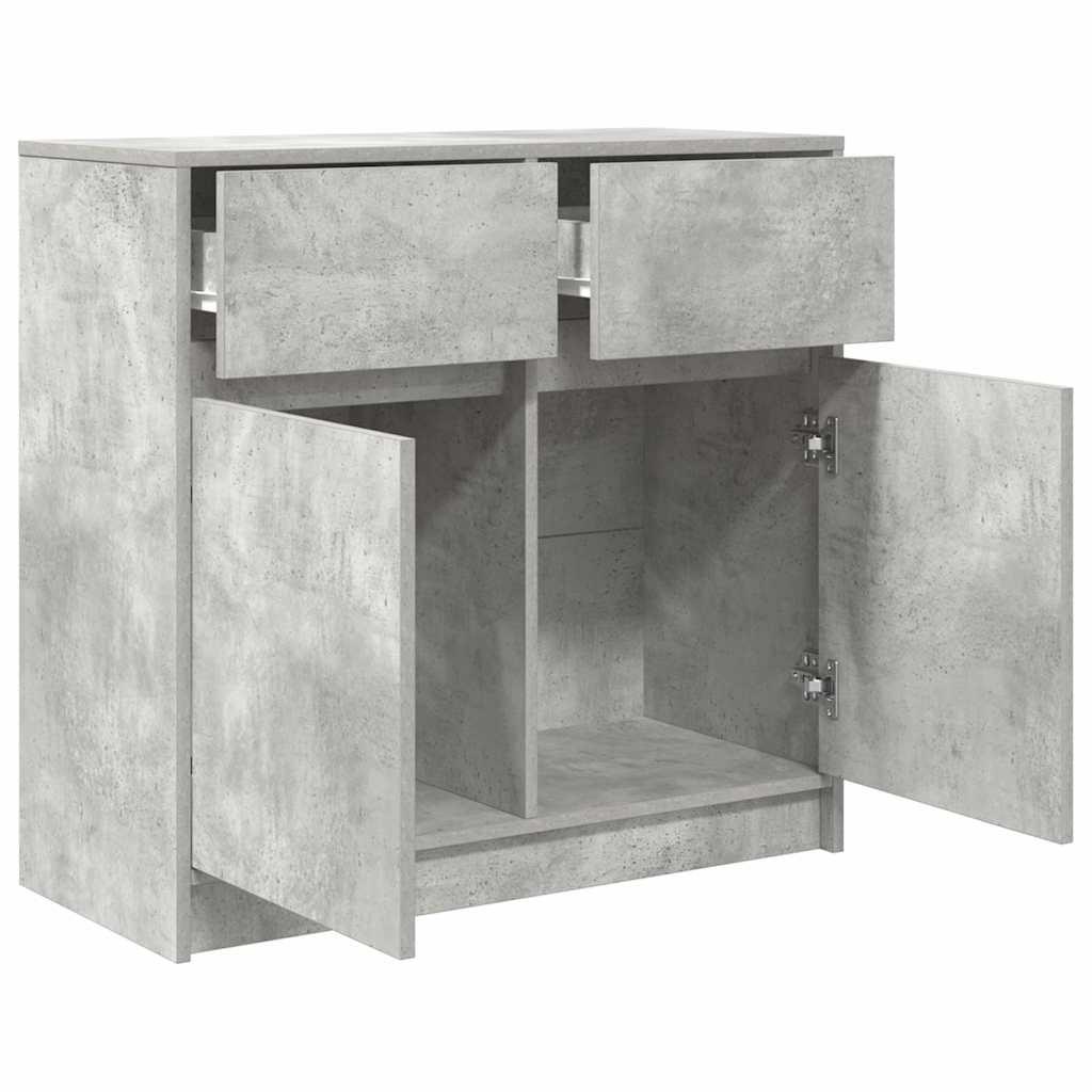 vidaXL Komoda z szufladą Betonowa szarość 80x34x76 cm Drewno klejone