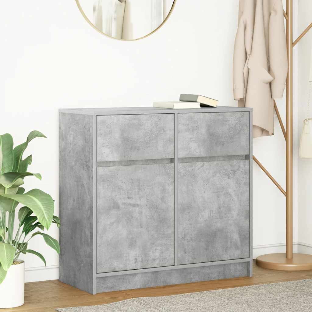 vidaXL Komoda z szufladą Betonowa szarość 80x34x76 cm Drewno klejone