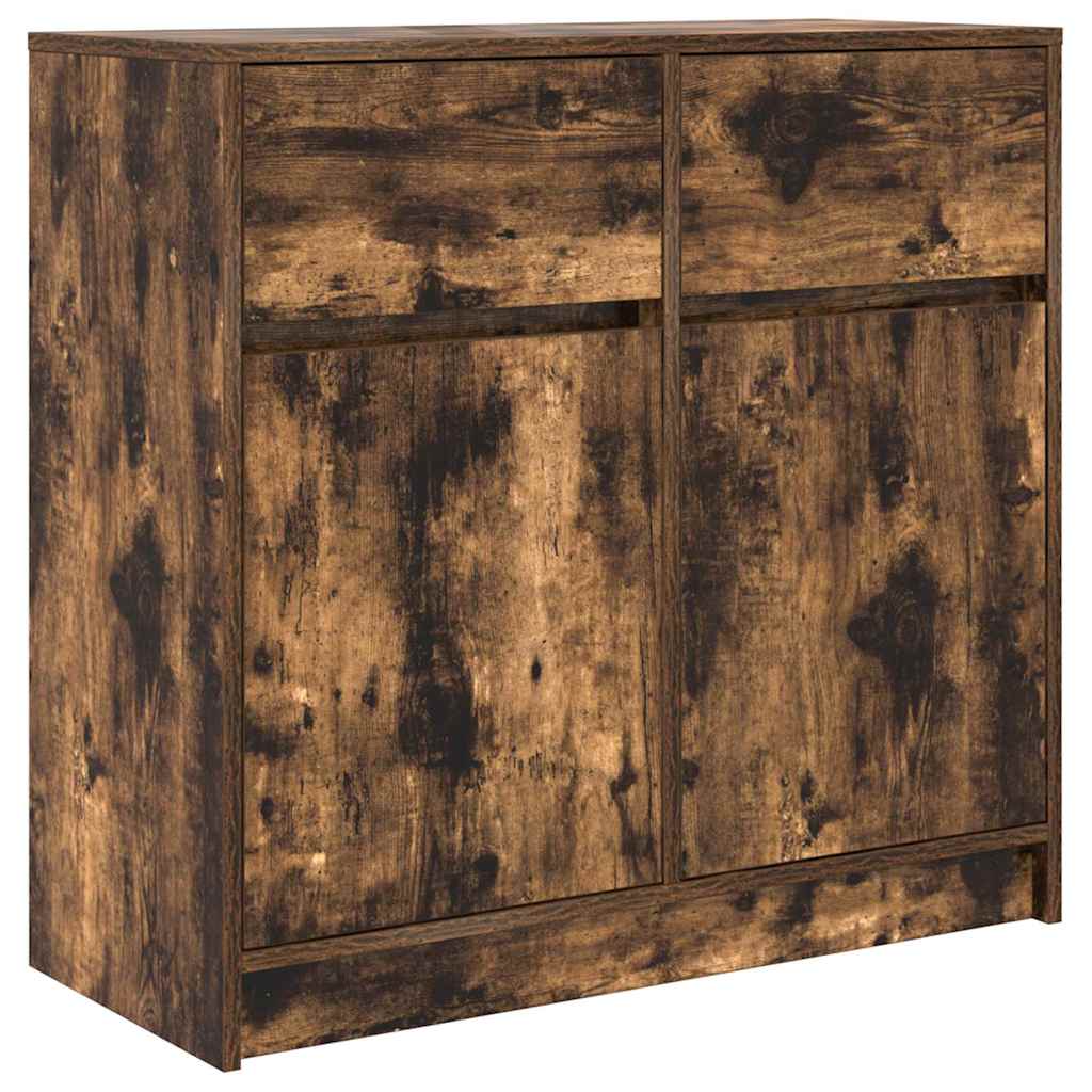 vidaXL Komoda z szufladą Dąb wędzony 80x34x76 cm Drewno klejone
