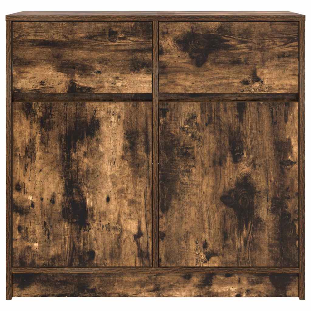 vidaXL Komoda z szufladą Dąb wędzony 80x34x76 cm Drewno klejone