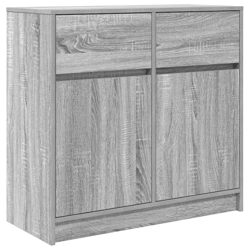vidaXL Komoda z szufladą Szary Sonoma 80x34x76 cm Drewno klejone