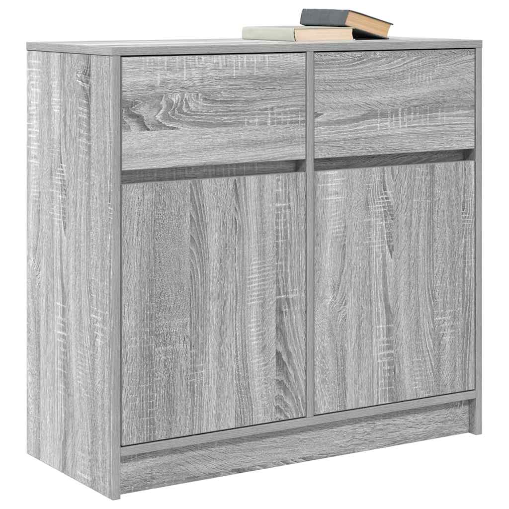 vidaXL Komoda z szufladą Szary Sonoma 80x34x76 cm Drewno klejone