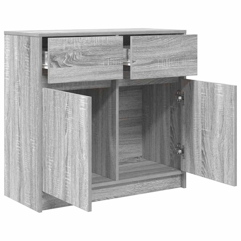 vidaXL Komoda z szufladą Szary Sonoma 80x34x76 cm Drewno klejone