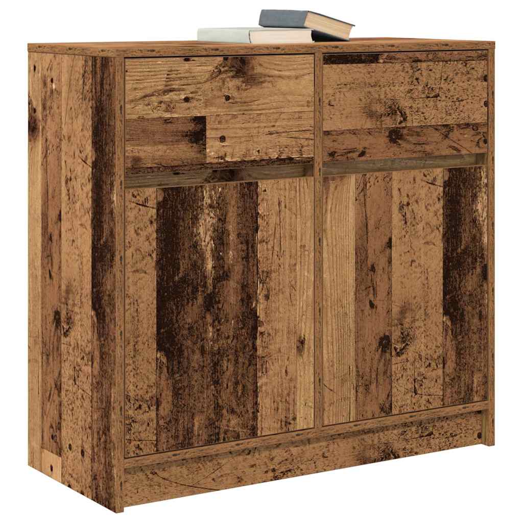vidaXL Komoda z szufladą Stare drewno 80x34x76 cm Drewno klejone