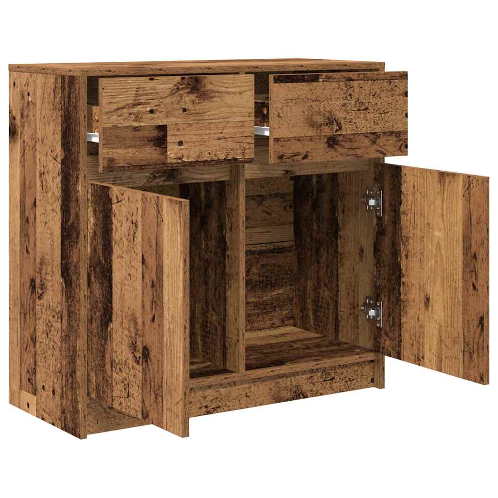 vidaXL Komoda z szufladą Stare drewno 80x34x76 cm Drewno klejone