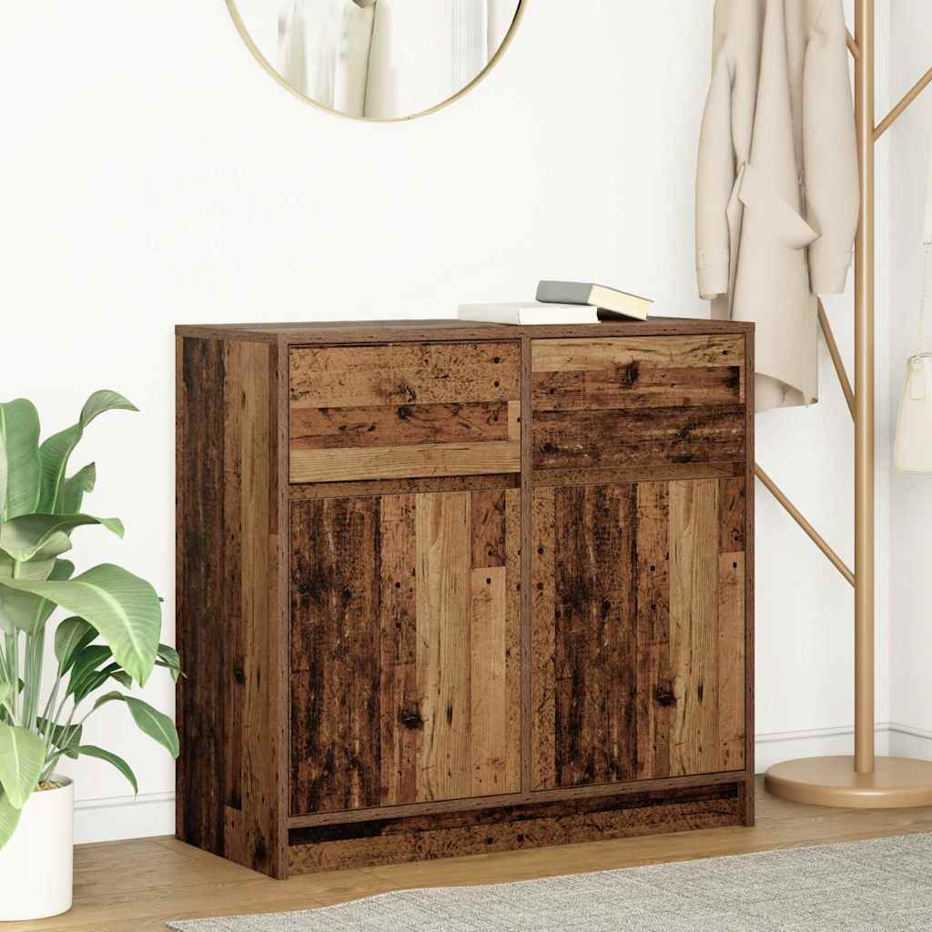 vidaXL Komoda z szufladą Stare drewno 80x34x76 cm Drewno klejone