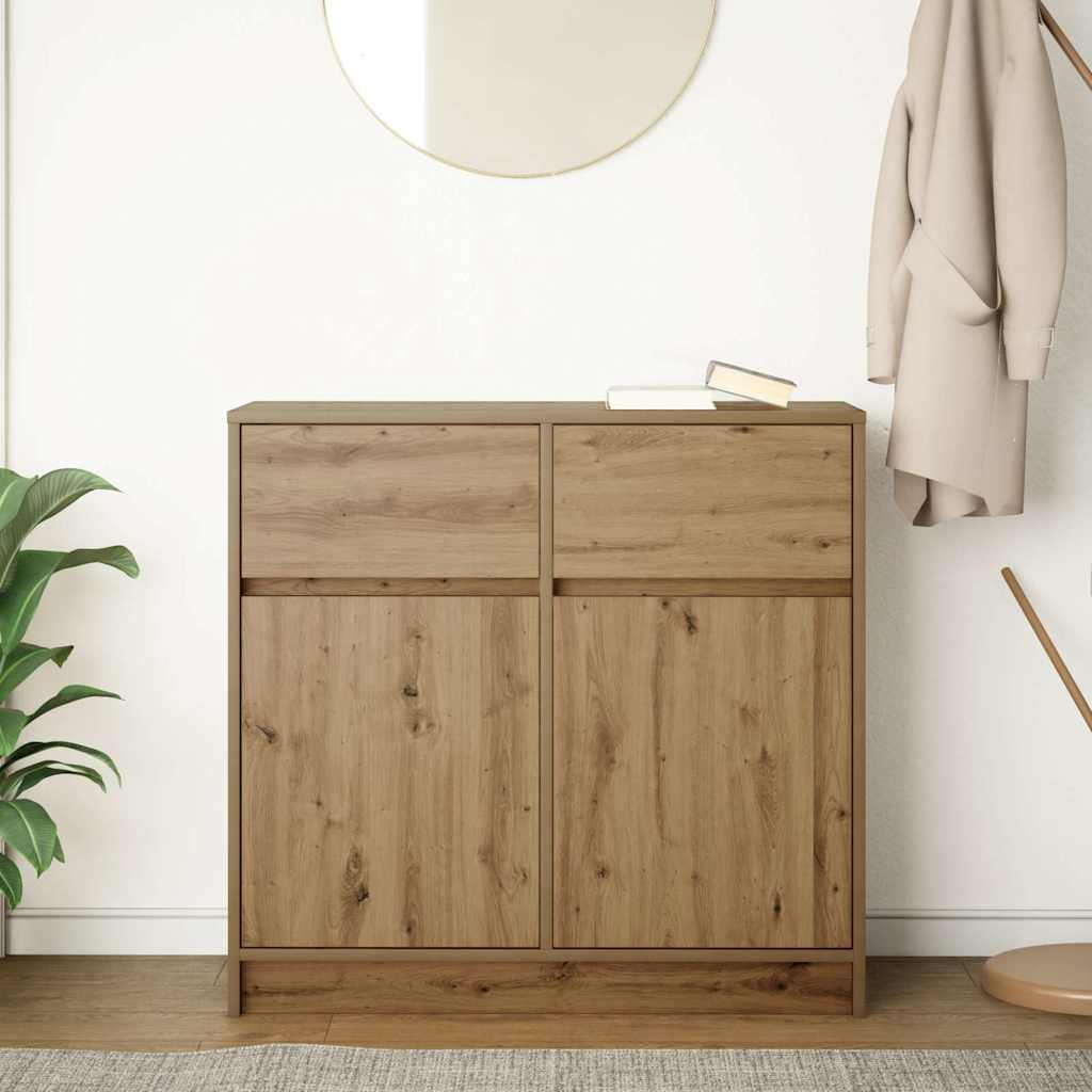 vidaXL Komoda z szufladą Artisan Oak 80x34x76 cm Drewno klejone