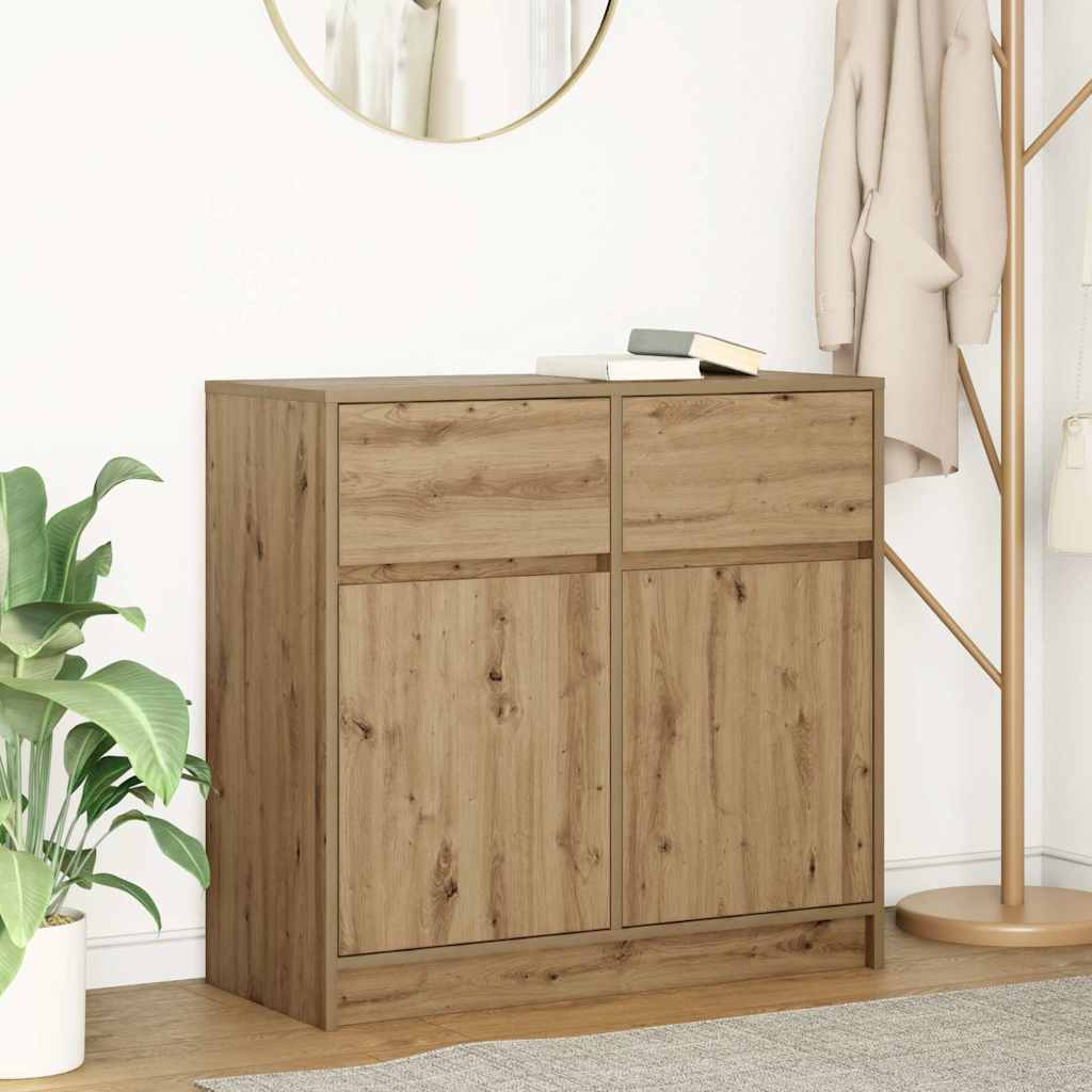 vidaXL Komoda z szufladą Artisan Oak 80x34x76 cm Drewno klejone