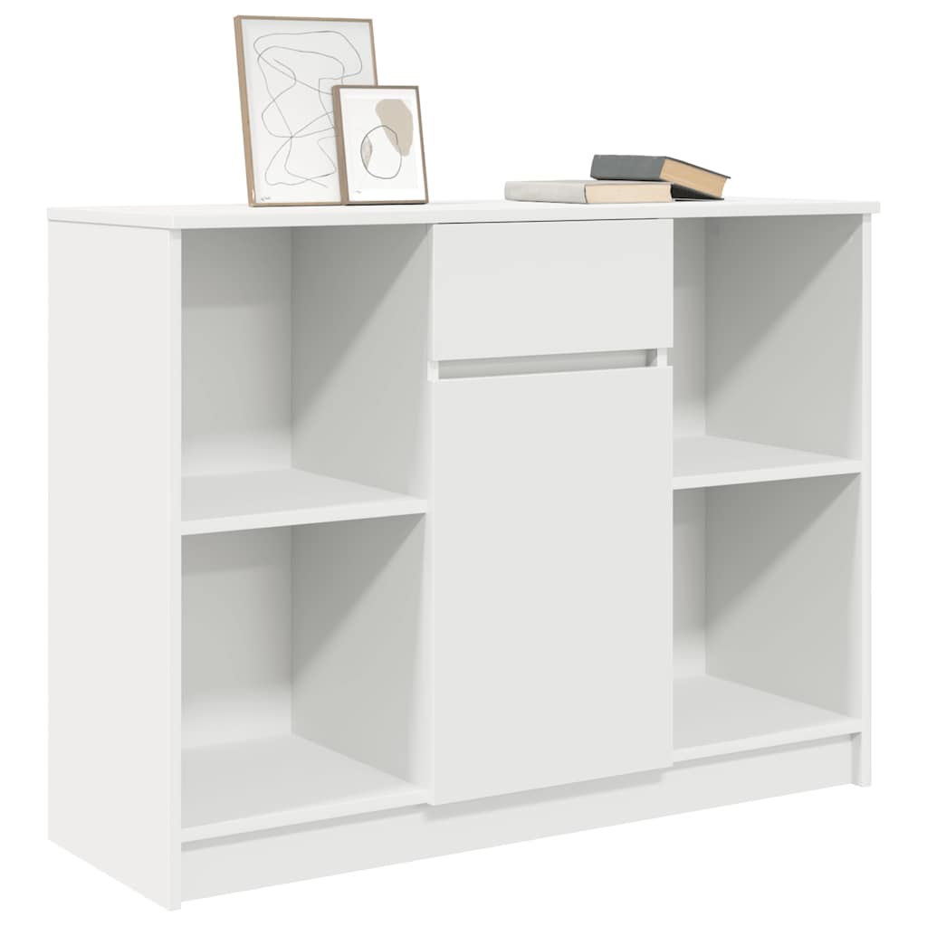 vidaXL Komoda z szufladą Biała 101x35x76 cm Drewno klejone