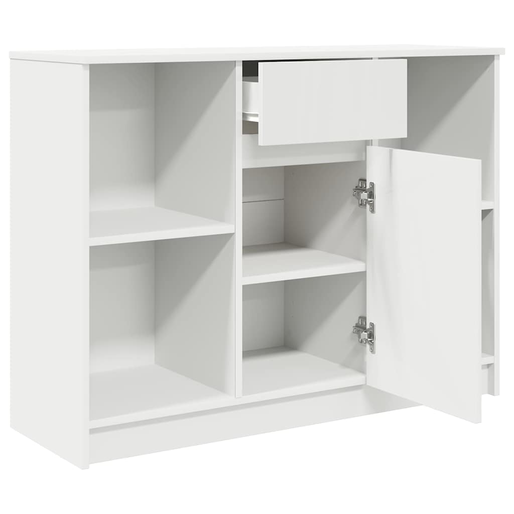vidaXL Komoda z szufladą Biała 101x35x76 cm Drewno klejone
