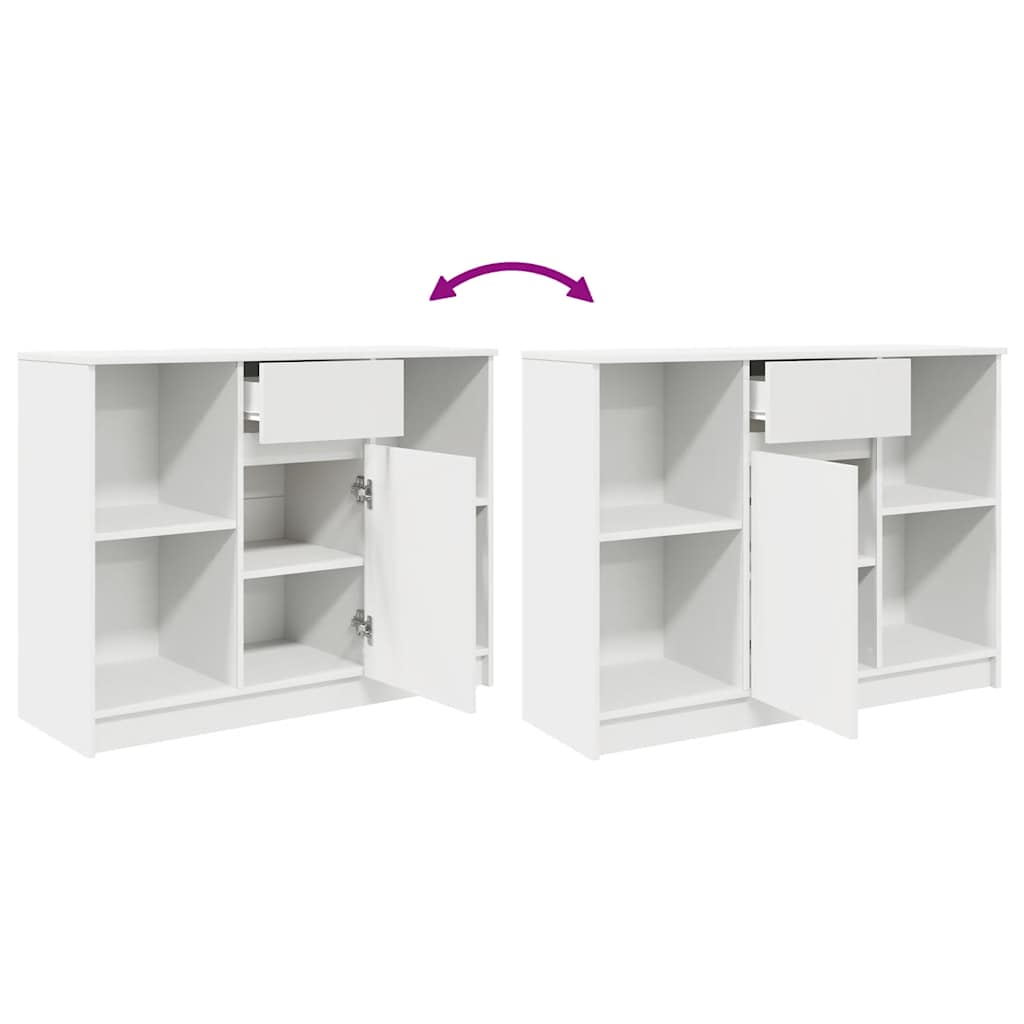 vidaXL Komoda z szufladą Biała 101x35x76 cm Drewno klejone