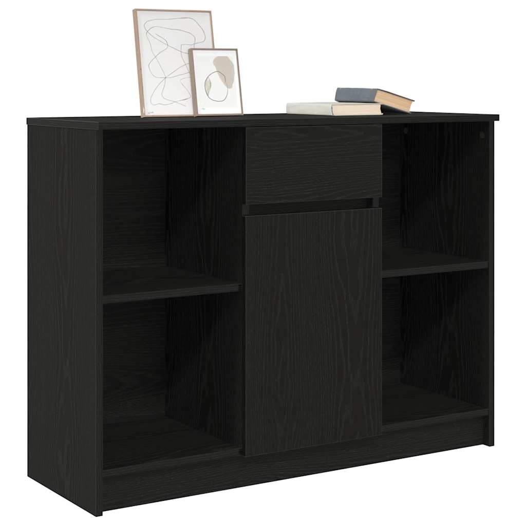 vidaXL Komoda z szufladą Czarny dąb 101x35x76 cm Drewno klejone