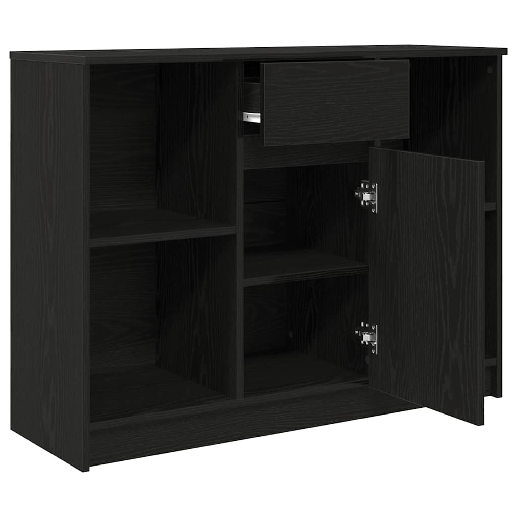 vidaXL Komoda z szufladą Czarny dąb 101x35x76 cm Drewno klejone