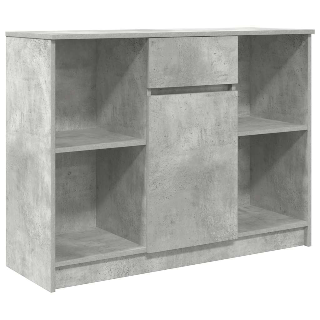 vidaXL Komoda z szufladą Betonowa szarość 101x35x76 cm Drewno klejone