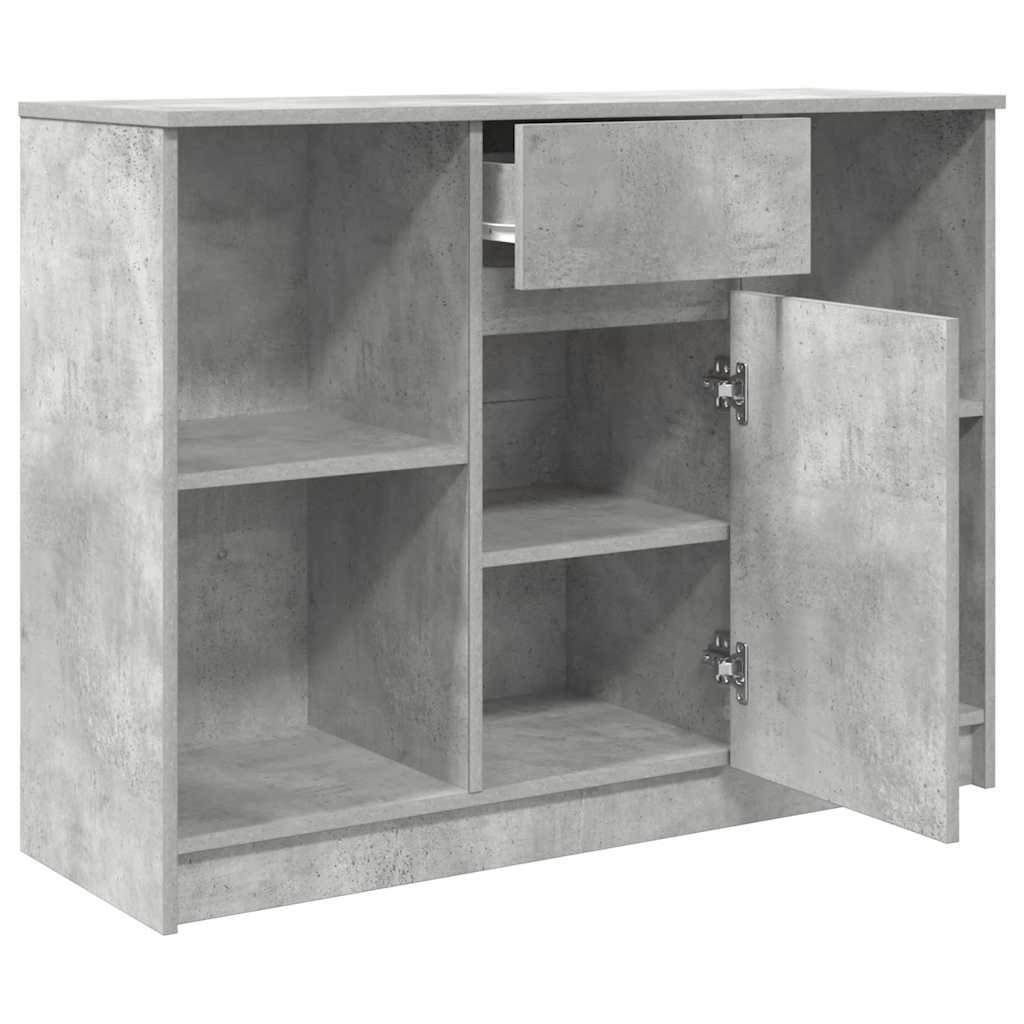 vidaXL Komoda z szufladą Betonowa szarość 101x35x76 cm Drewno klejone