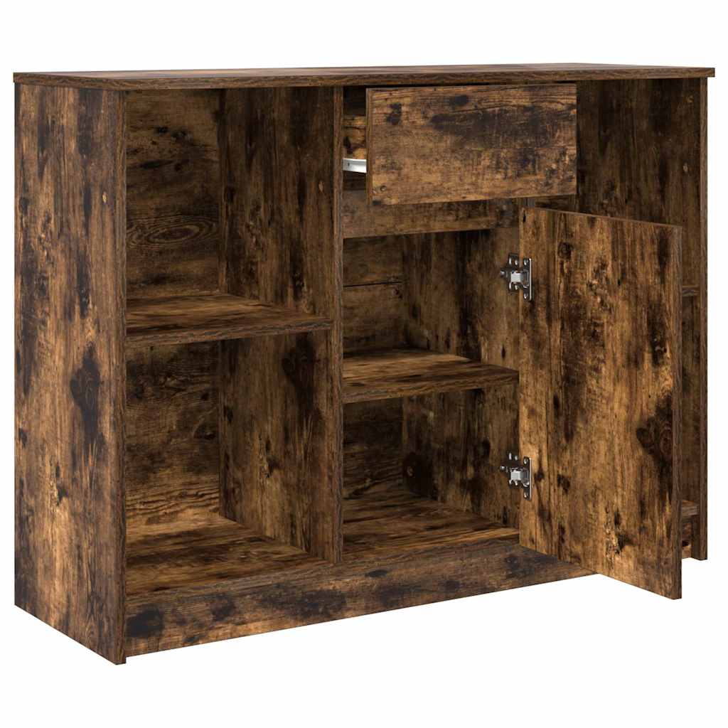 vidaXL Komoda z szufladą Dąb wędzony 101x35x76 cm Drewno klejone