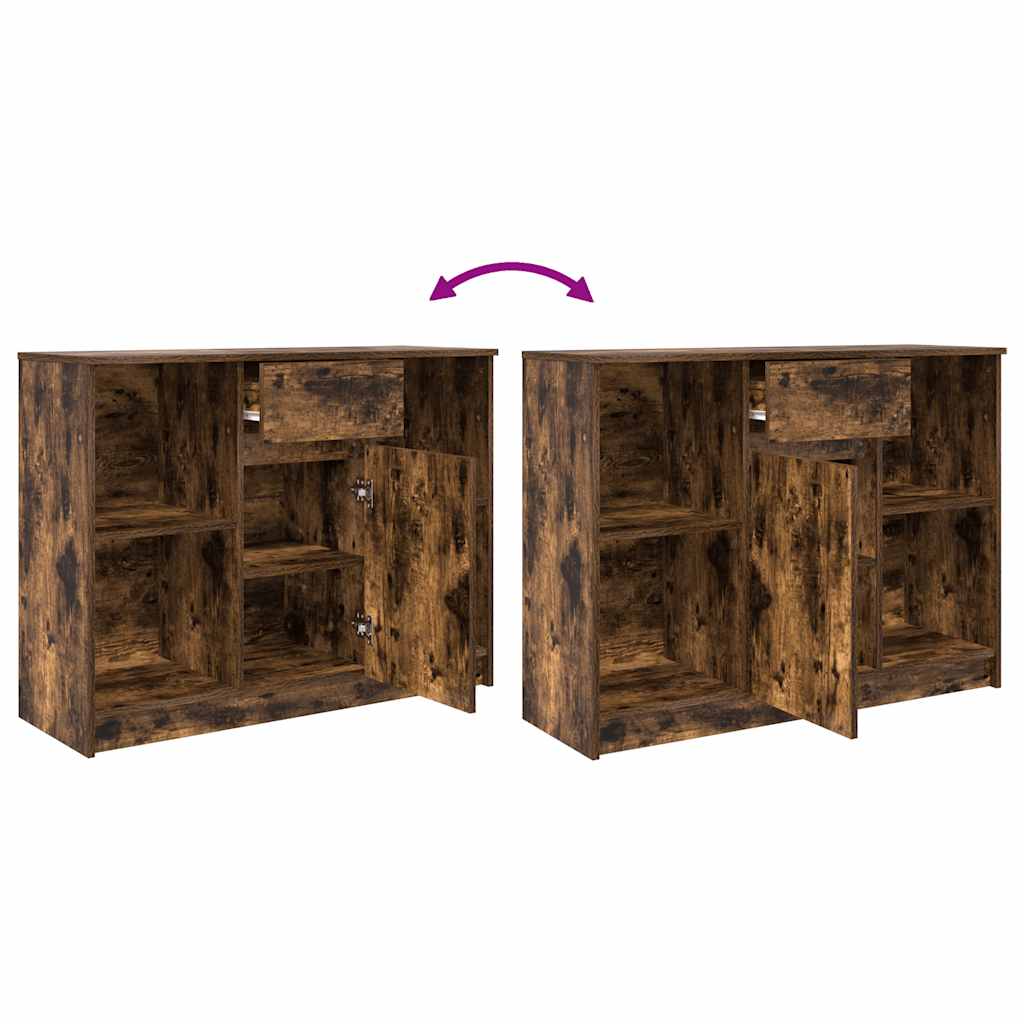 vidaXL Komoda z szufladą Dąb wędzony 101x35x76 cm Drewno klejone