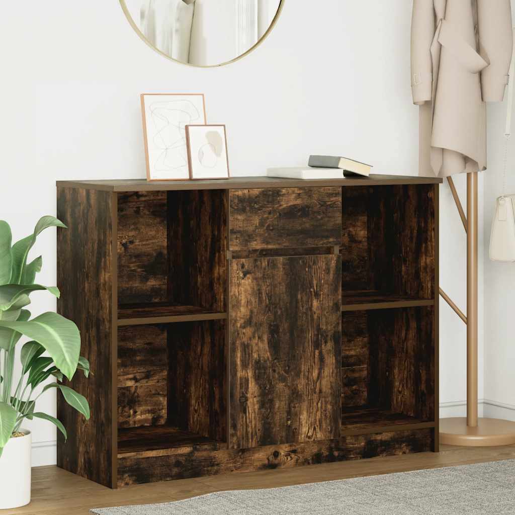 vidaXL Komoda z szufladą Dąb wędzony 101x35x76 cm Drewno klejone