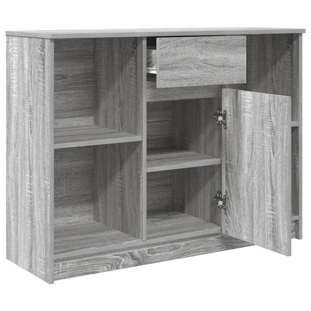 vidaXL Komoda z szufladą Szary Sonoma 101x35x76 cm Drewno klejone