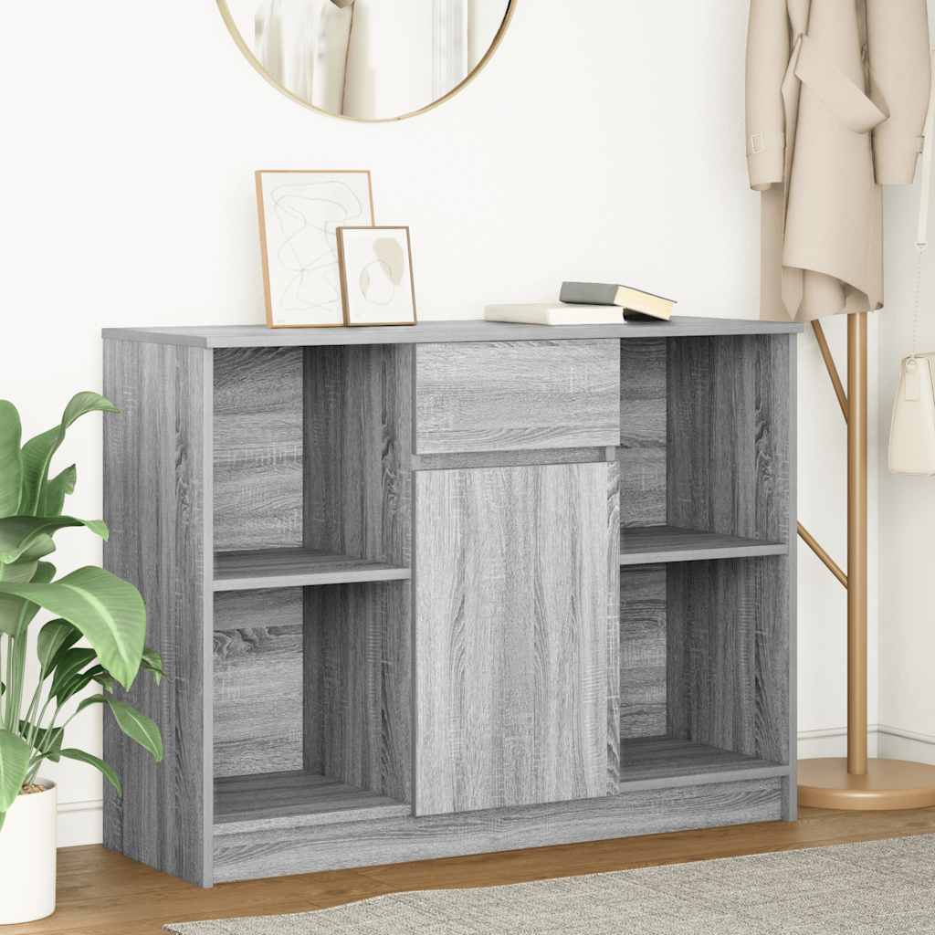 vidaXL Komoda z szufladą Szary Sonoma 101x35x76 cm Drewno klejone