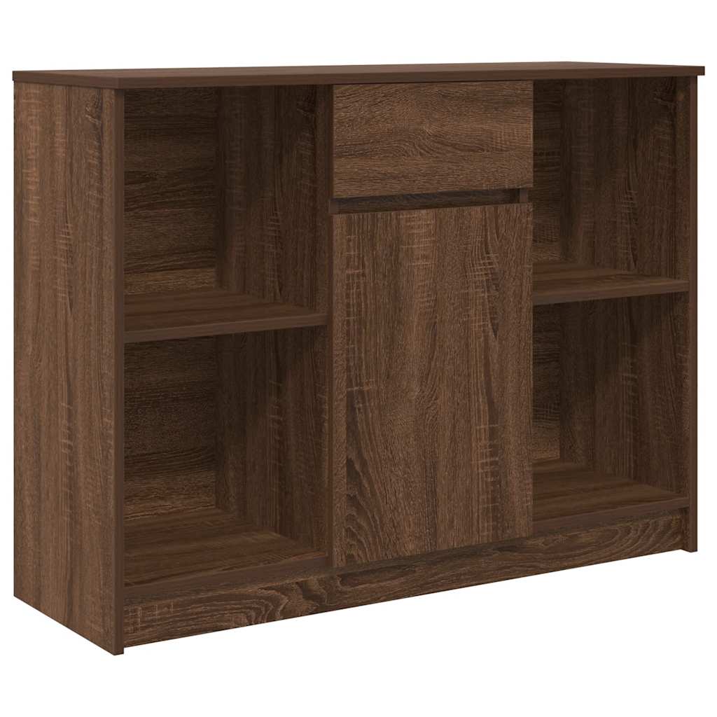 vidaXL Komoda z szufladą Brązowy dąb 101x35x76 cm Drewno klejone