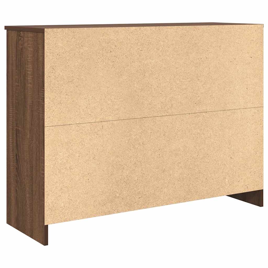 vidaXL Komoda z szufladą Brązowy dąb 101x35x76 cm Drewno klejone