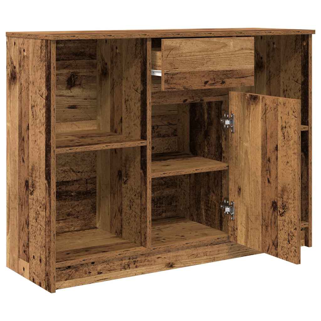 vidaXL Komoda z szufladą Stare drewno 101x35x76 cm Drewno klejone