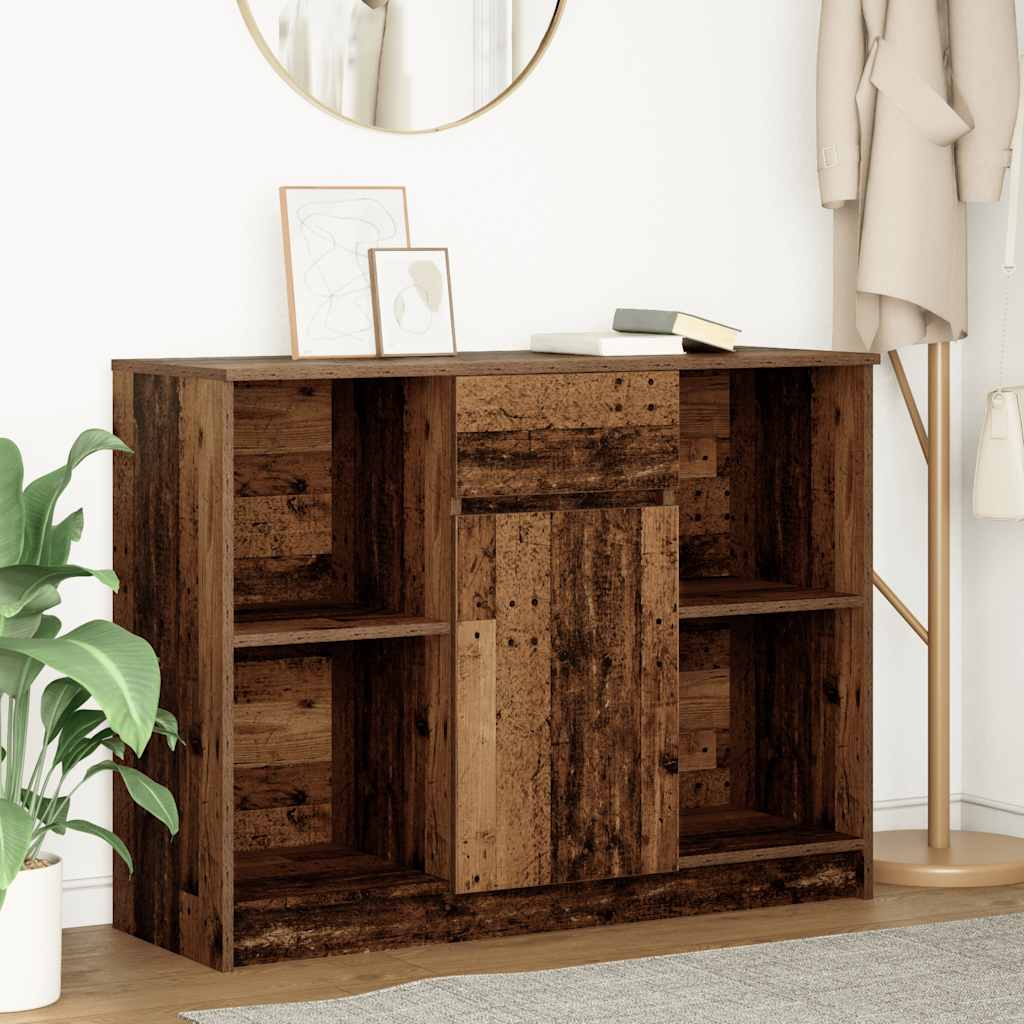 vidaXL Komoda z szufladą Stare drewno 101x35x76 cm Drewno klejone