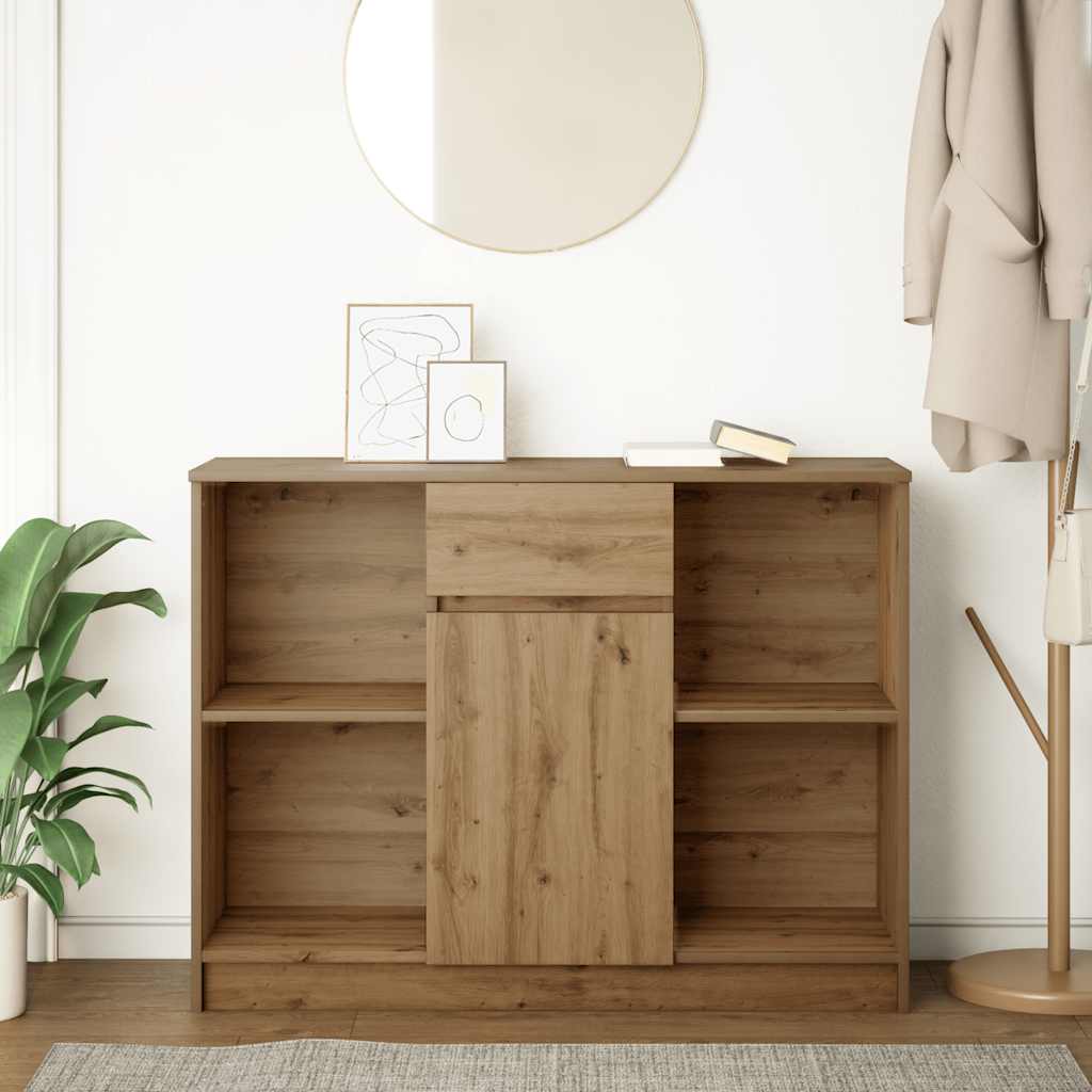 vidaXL Komoda z szufladą Artisan Oak 101x35x76 cm Drewno klejone