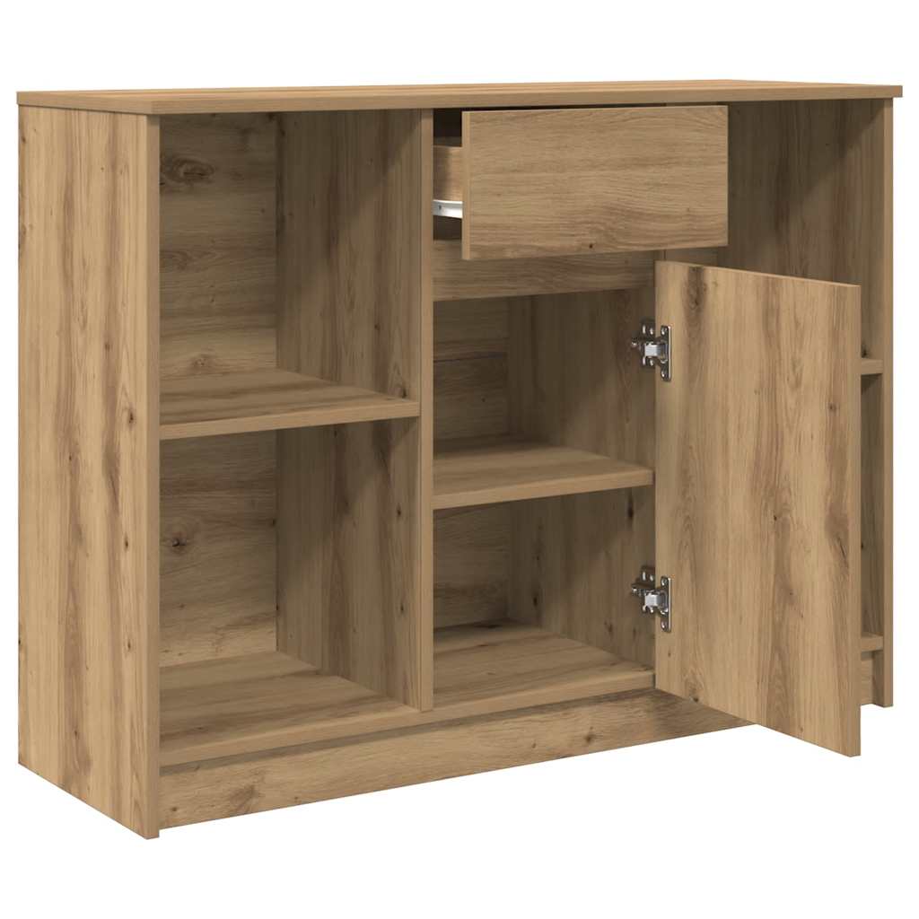 vidaXL Komoda z szufladą Artisan Oak 101x35x76 cm Drewno klejone