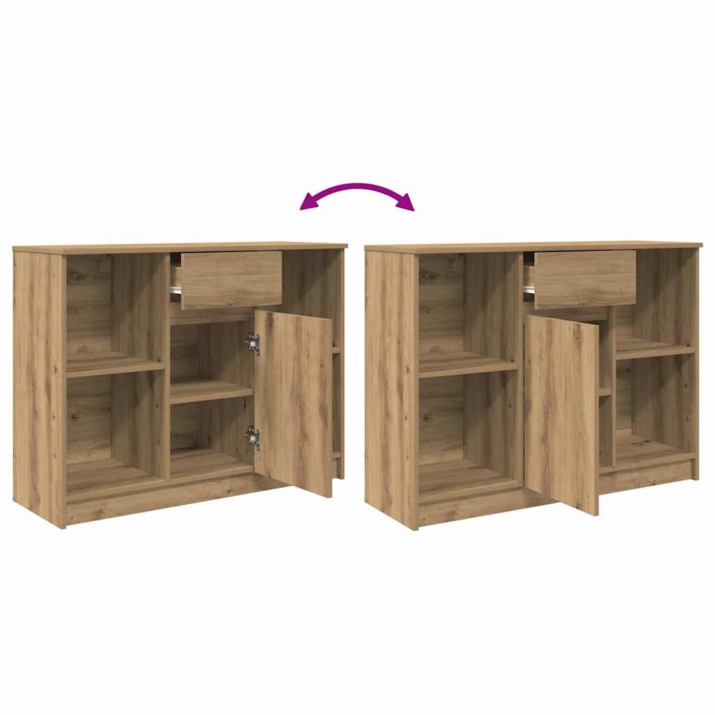 vidaXL Komoda z szufladą Artisan Oak 101x35x76 cm Drewno klejone