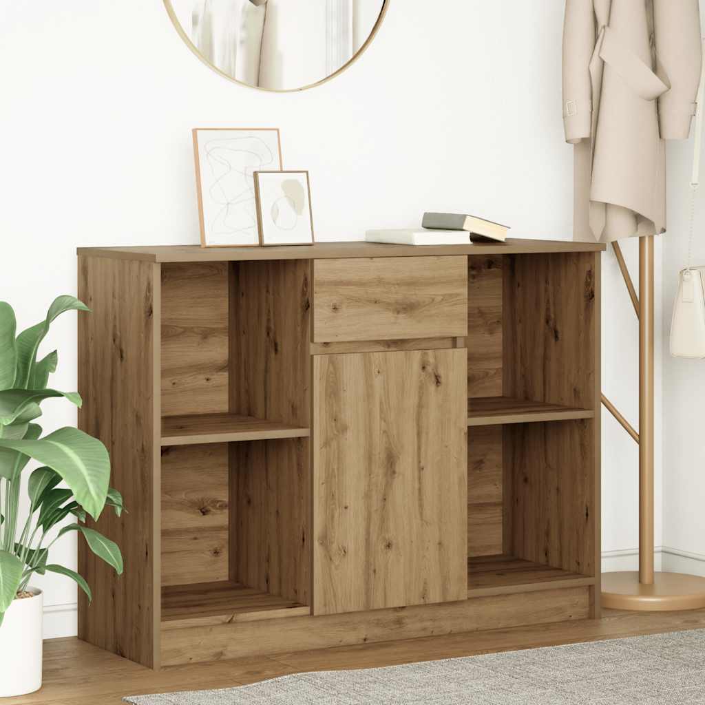 vidaXL Komoda z szufladą Artisan Oak 101x35x76 cm Drewno klejone